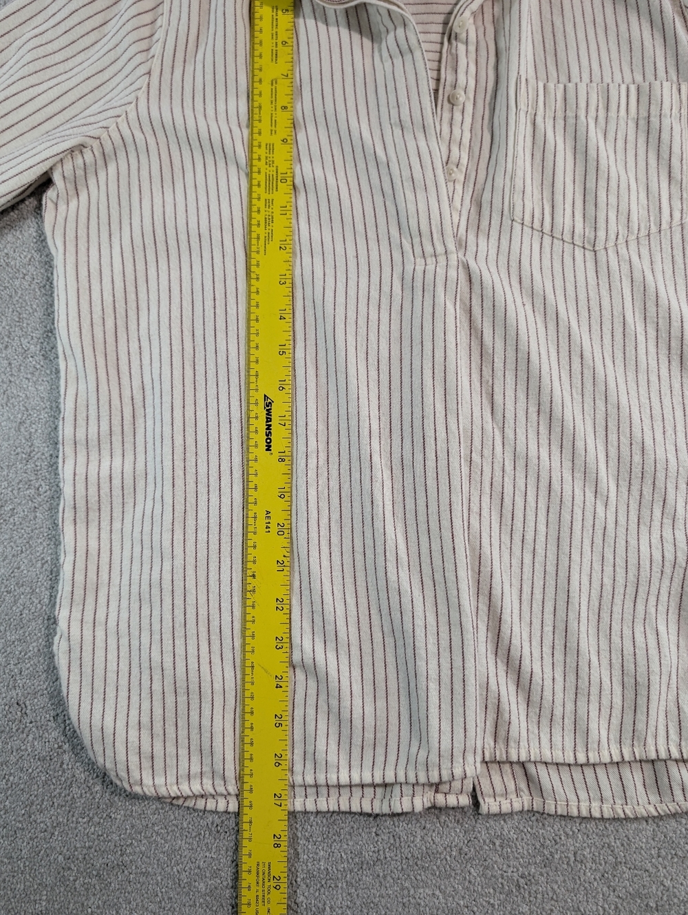 Madewell Flannel Classic Ex-Boyfriend Button Back Stripe‎ Shirt Women’s Large - Picture 7 of 9